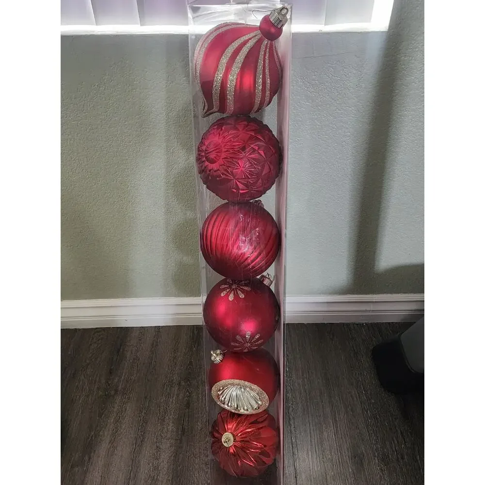 CG Hunter Outdoor Christmas Red Ornaments 6 Pack 5.9